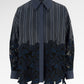 Elys Embroidery Lace Shirt - Deep Blue