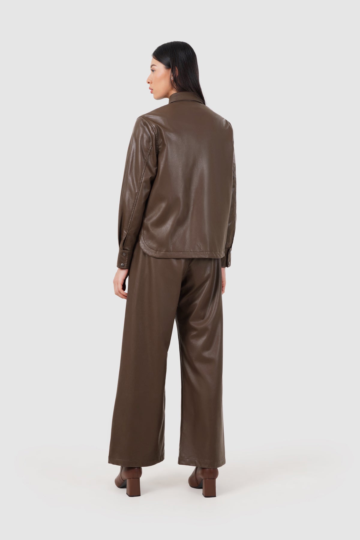 Elyse Leather Jacket - Brown