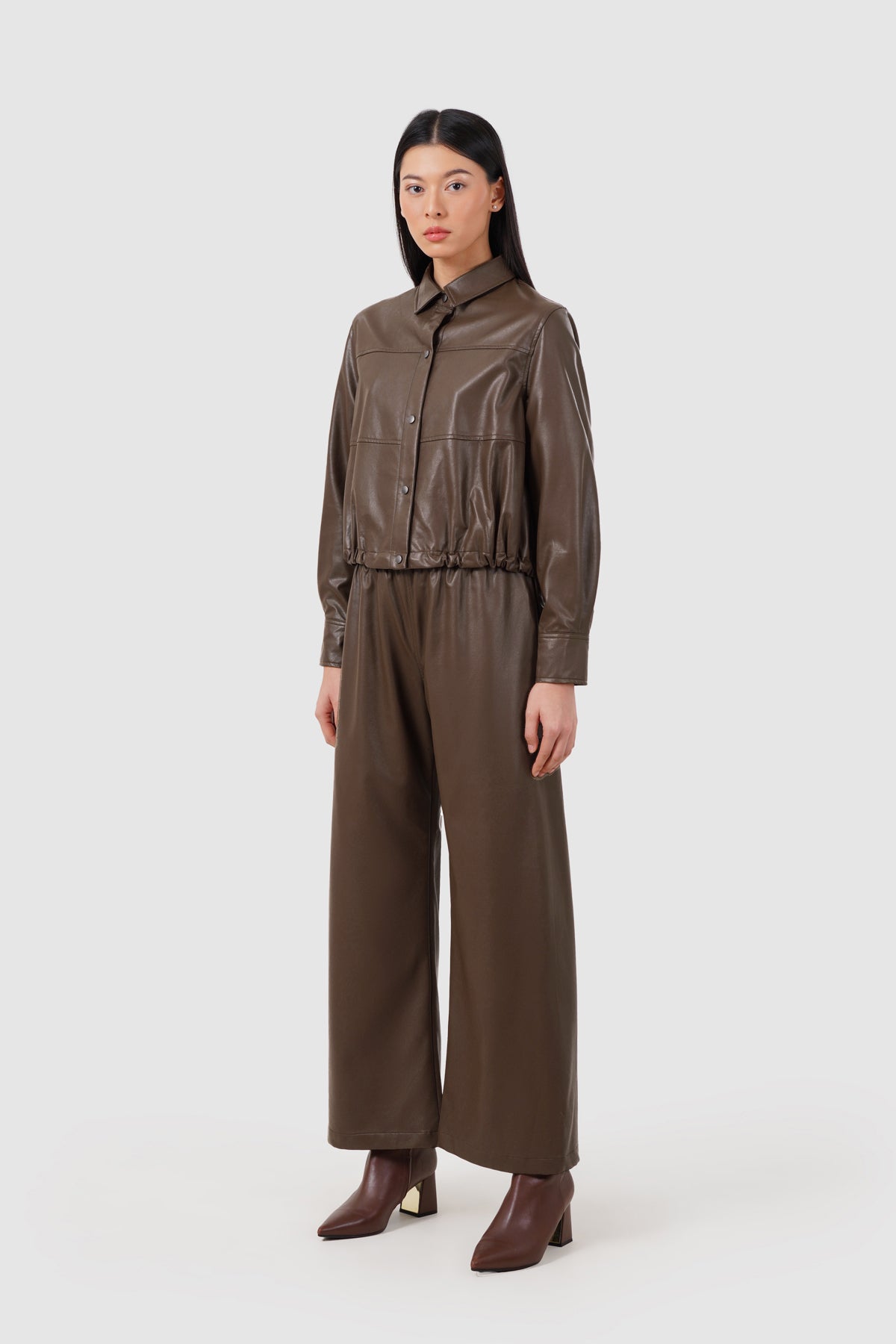 Elyse Leather Jacket - Brown