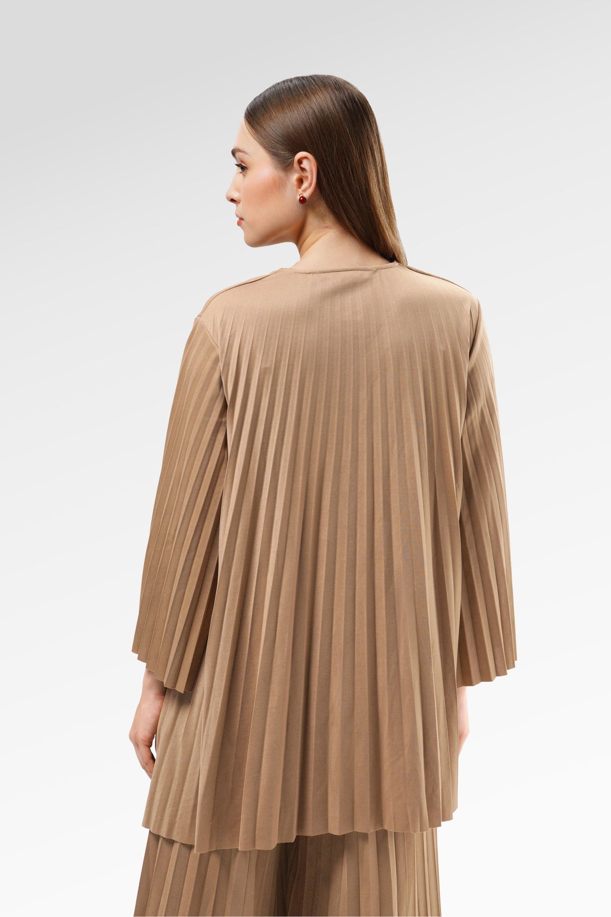 Emery Pleated Blouse - Almond