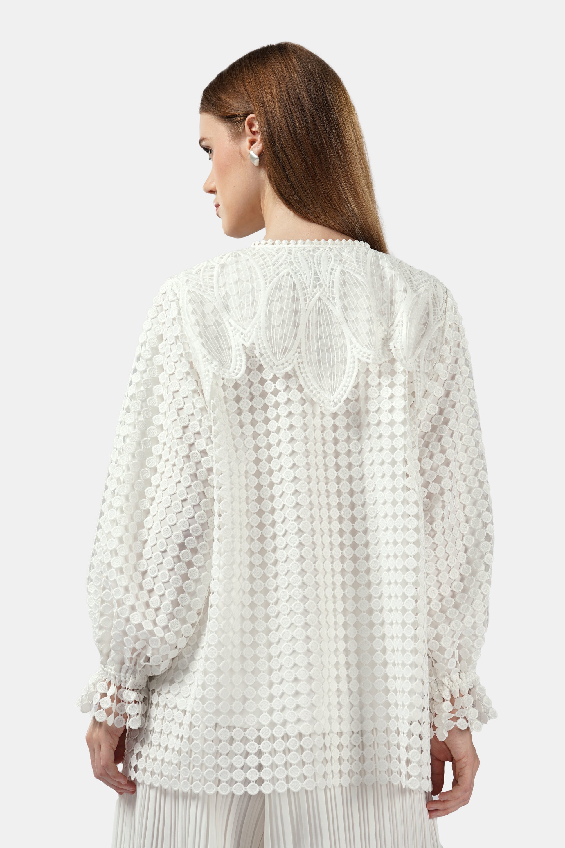 Ethereal Lace Shirt White