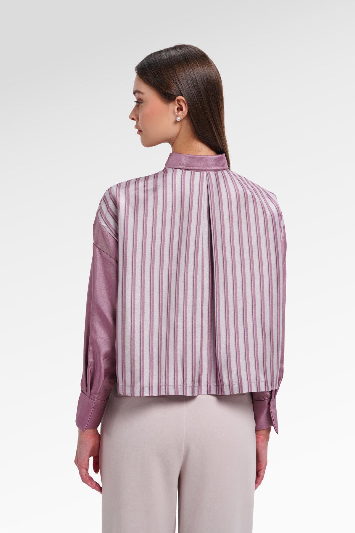 Evelyn Embroidery Shirt - Pink Mauve