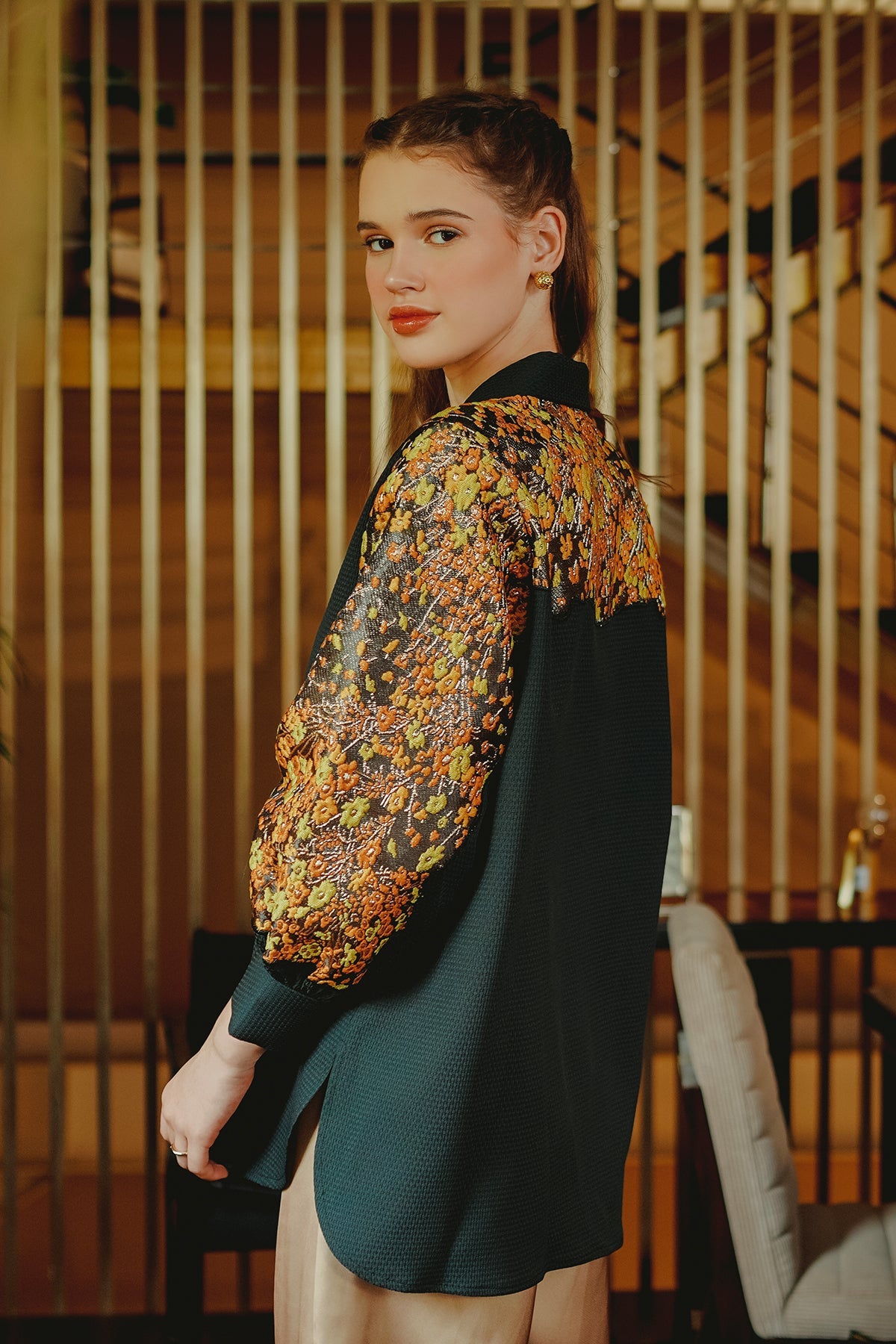 Fara Embroidered Shirt - Black