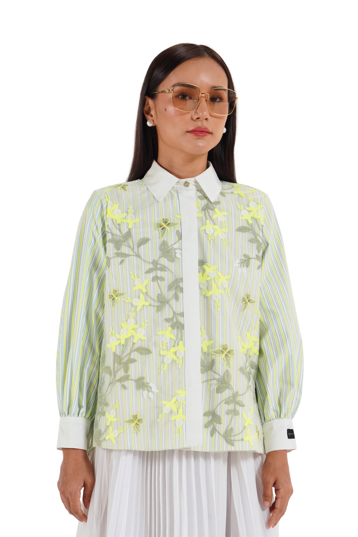 Fiorella Lace Shirt - Lime