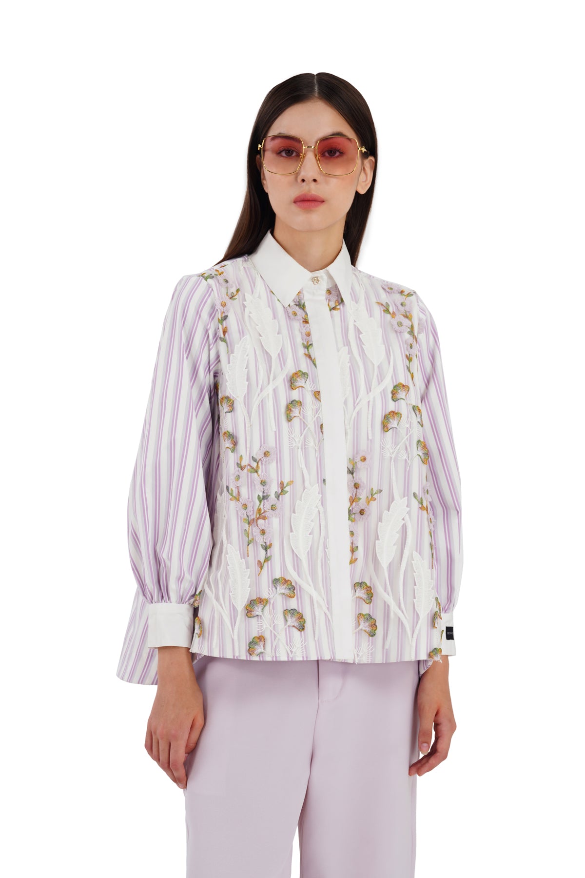 Fiorella Lace Shirt - Soft Purple