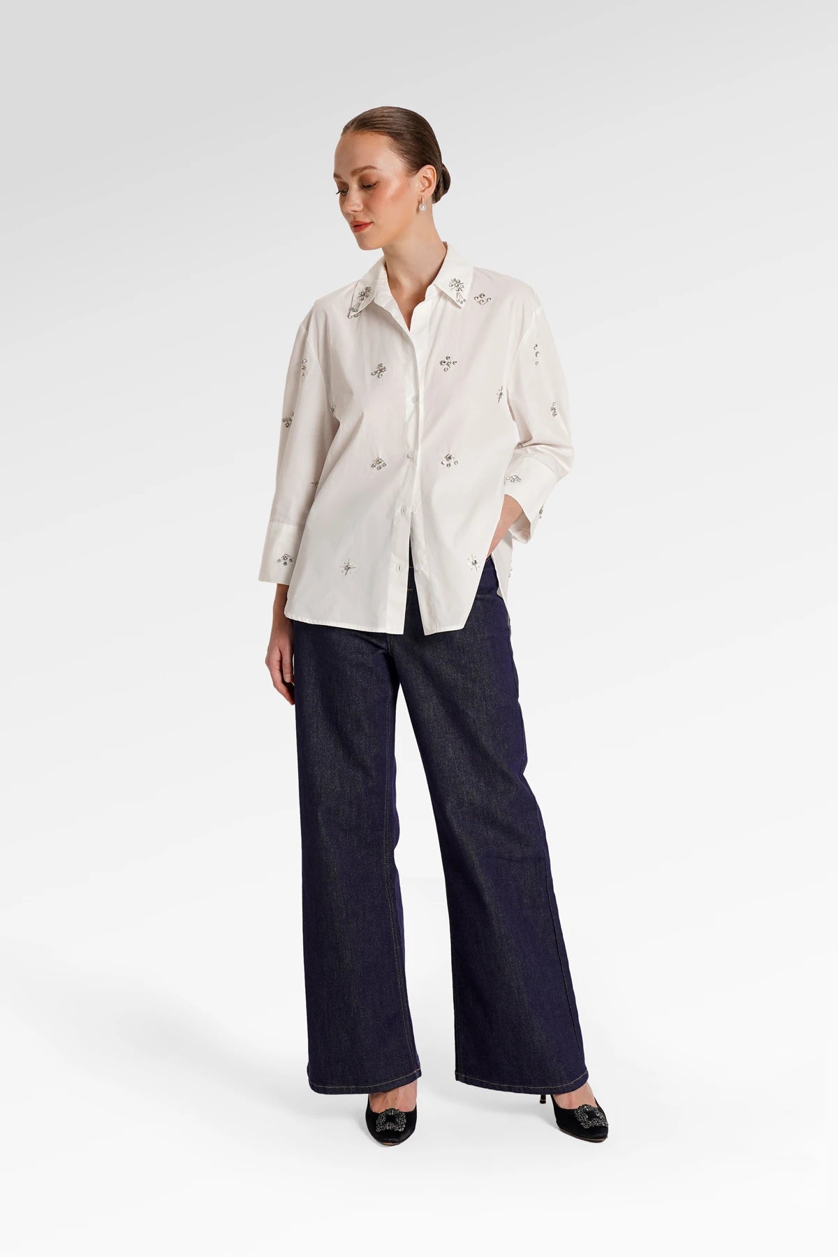 Giana Beads Shirt - Off White