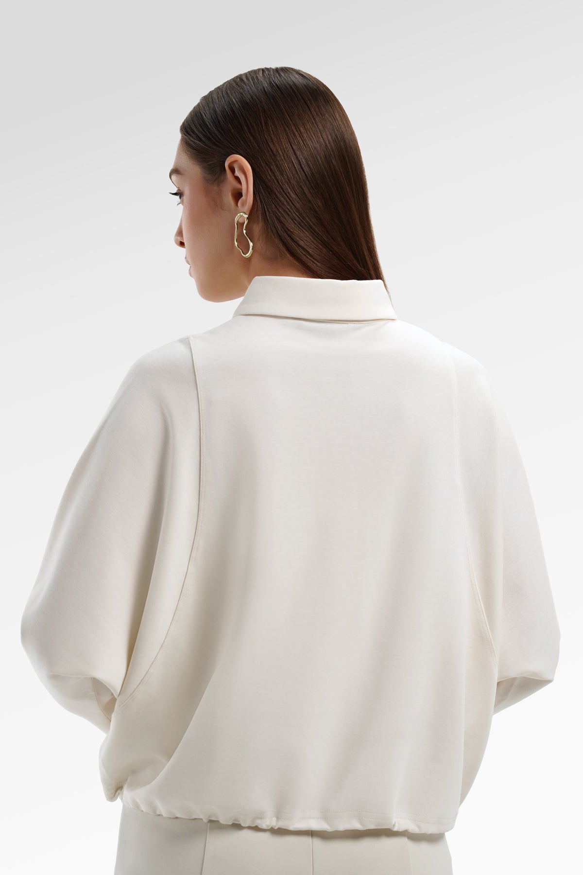 Ginny Batwing Crop Shirt - Vanilla