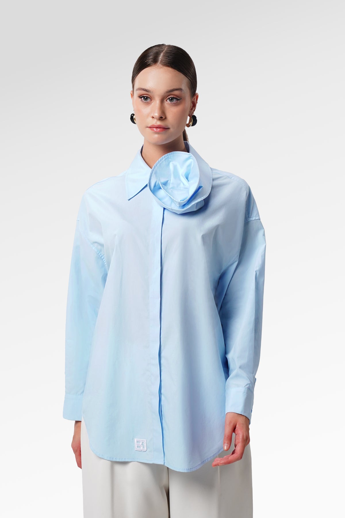 Grace Floral Shirt - Blue