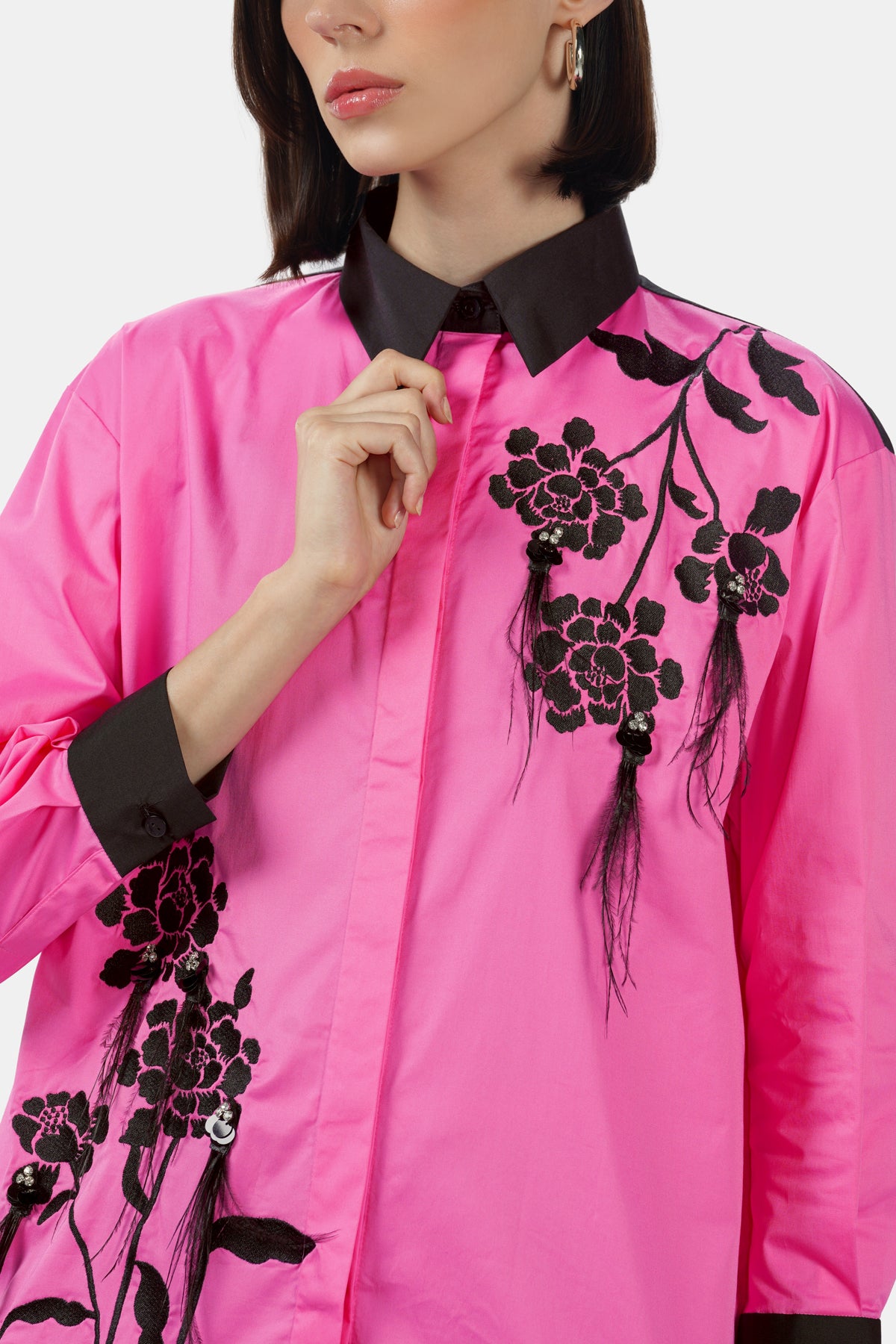 Griselda Embroidery Shirt - Pink