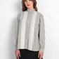 Harmony in Stripe Back Pleated Shirt - Ivory Navy