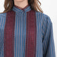Harmony in Stripe Back Pleated Shirt - Maroon Navy