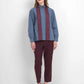 Harmony in Stripe Back Pleated Shirt - Maroon Navy
