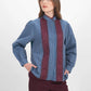 Harmony in Stripe Back Pleated Shirt - Maroon Navy