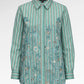 Harmony in Stripe Blooming Lace Shirt - Dusty Mint
