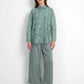 Harmony in Stripe Blooming Lace Shirt - Dusty Mint