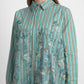 Harmony in Stripe Blooming Lace Shirt - Dusty Mint