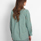 Harmony in Stripe Blooming Lace Shirt - Dusty Mint