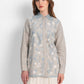 Harmony in Stripe Lace Shirt - Oatmeal Blue