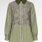 Harmony in Stripe Layered Lace Shirt - Garden