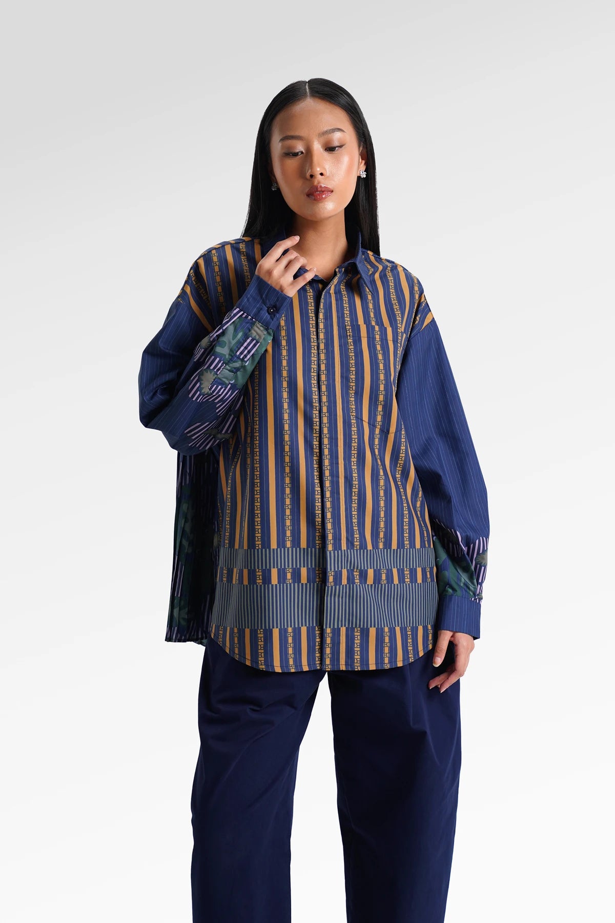 HBJ Back Pleated Shirt - Malam Rintik