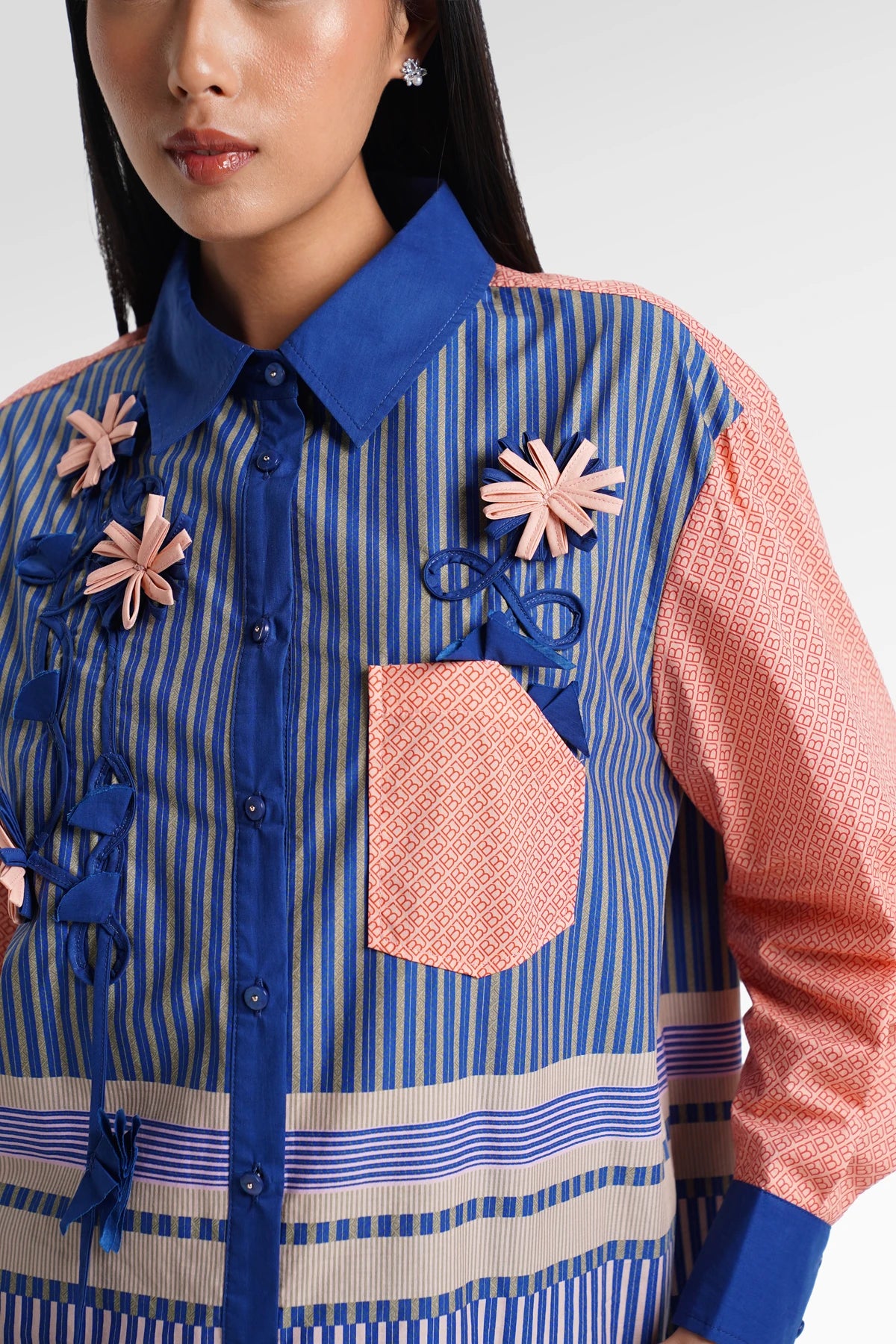 HBJ Flower Embroidery Shirt - Rintik Sendu