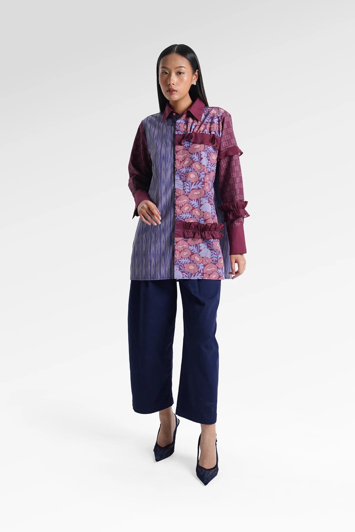 HBJ Ruffle Shirt - Luruh Lembayung