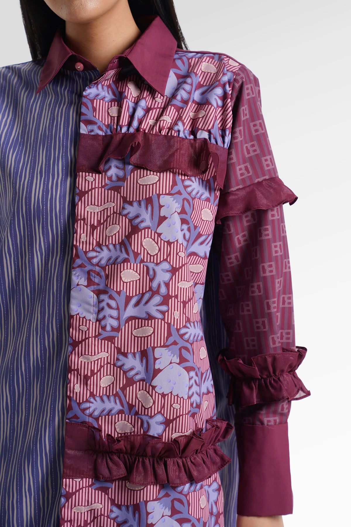 HBJ Ruffle Shirt - Luruh Lembayung
