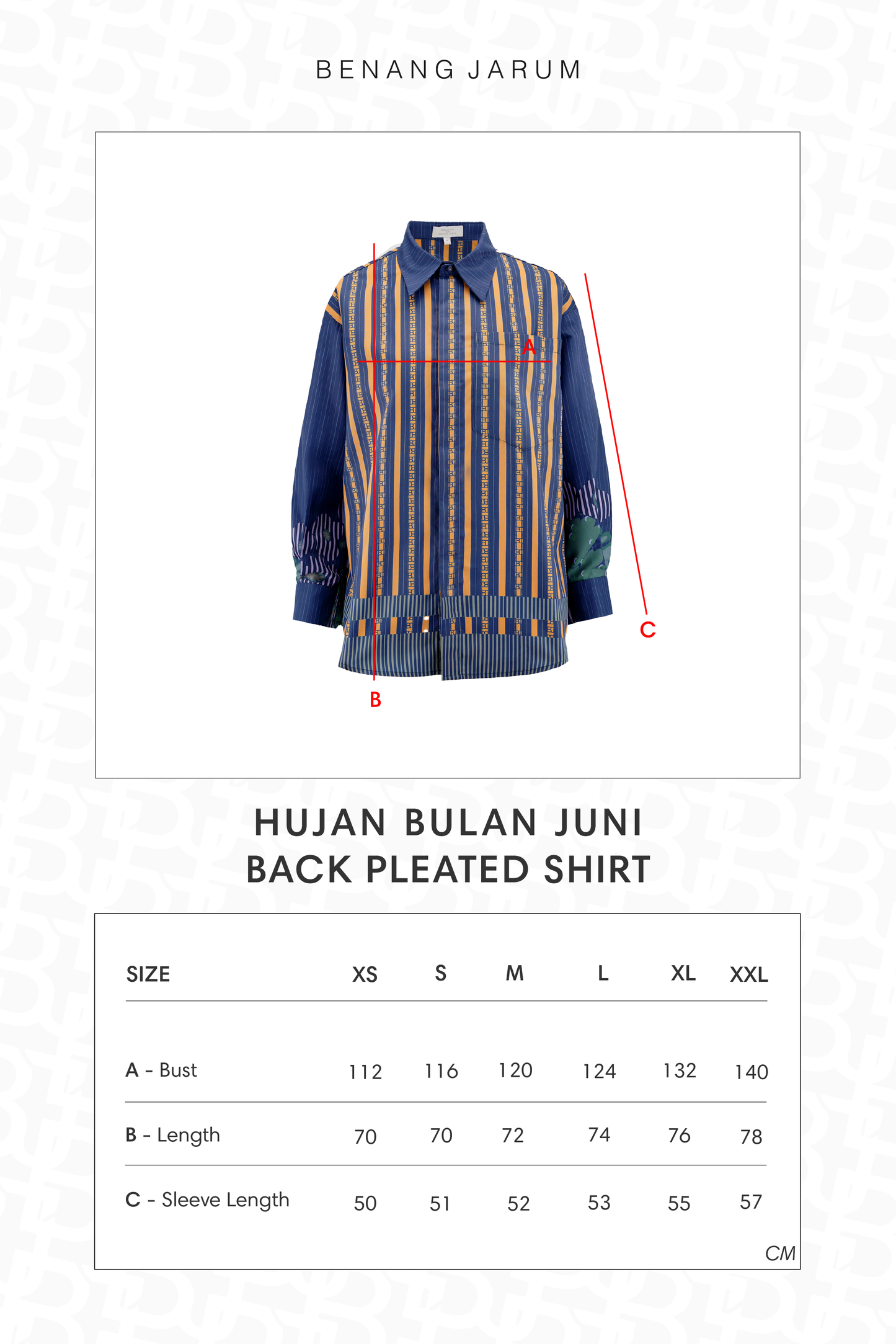 HBJ Back Pleated Shirt - Malam Rintik