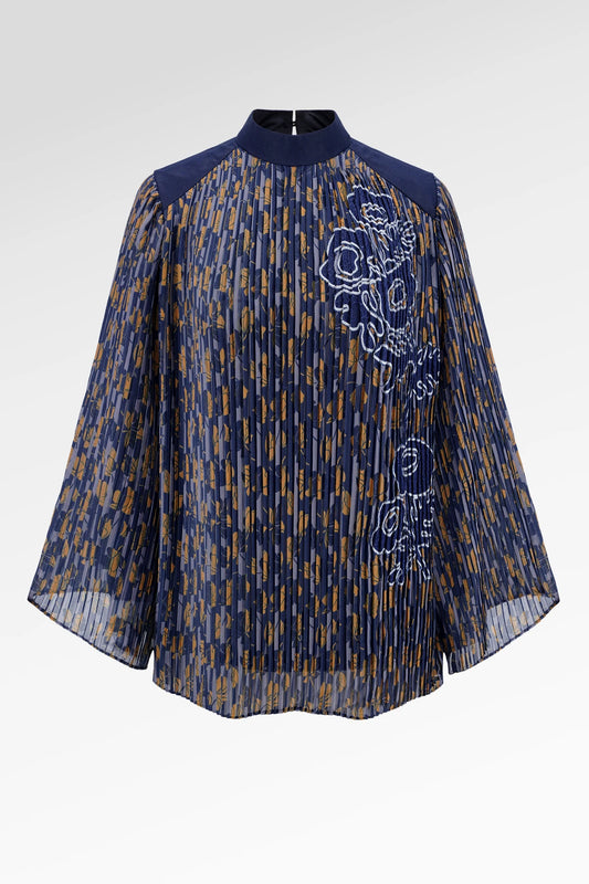 HBJ Pleated Blouse - Rintik Sendu