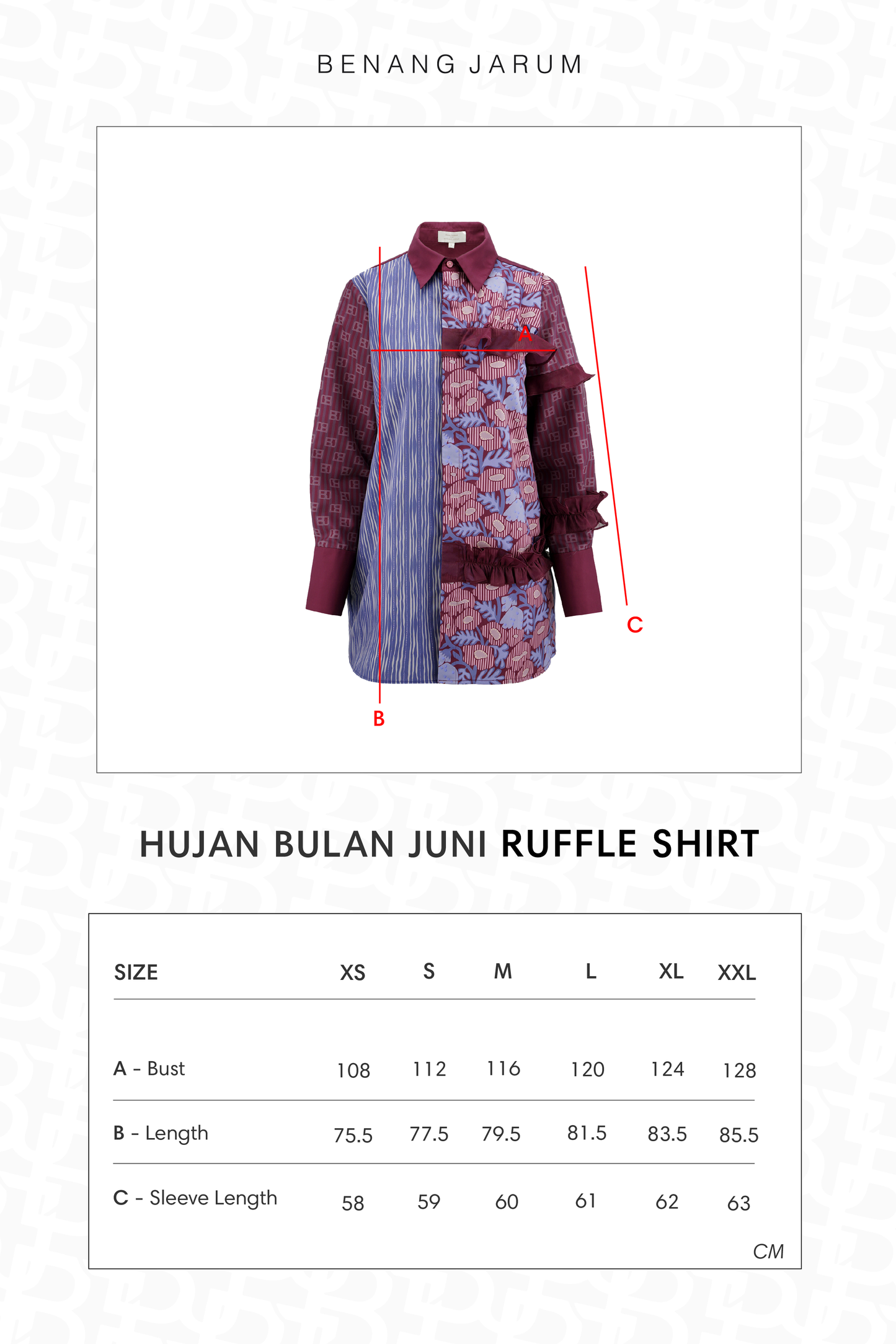 HBJ Ruffle Shirt - Luruh Lembayung