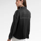 Helga Pleated Denim Shirt - Black