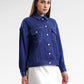 Helga Pleated Denim Shirt - Navy