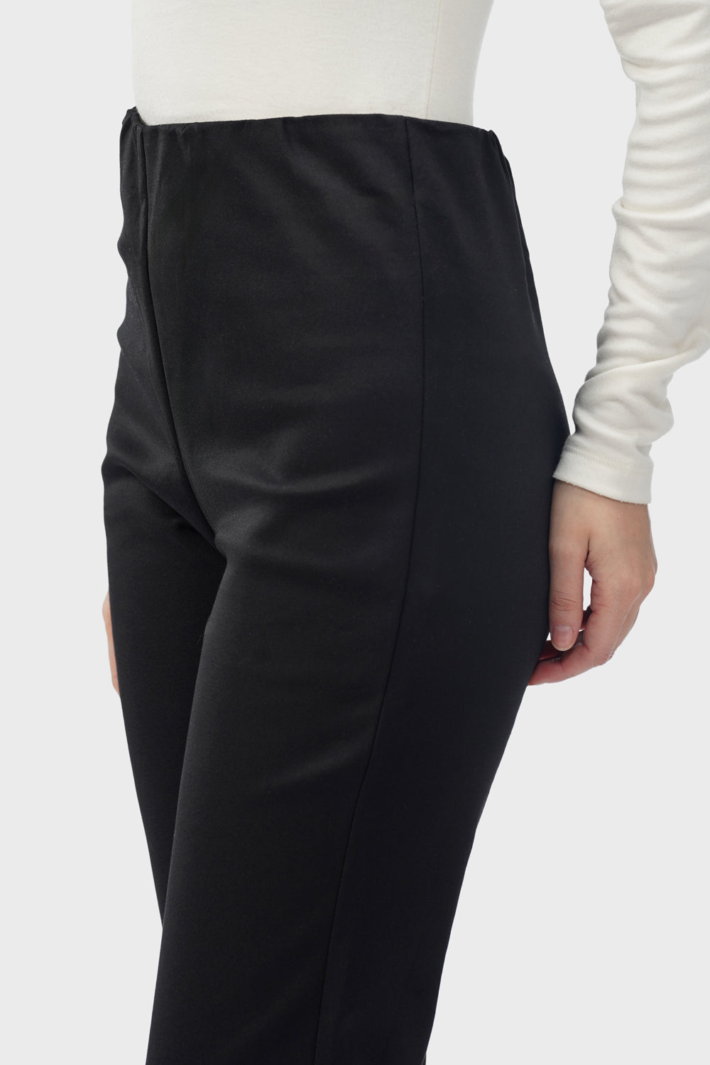 High Waist Ankle Pants - Black