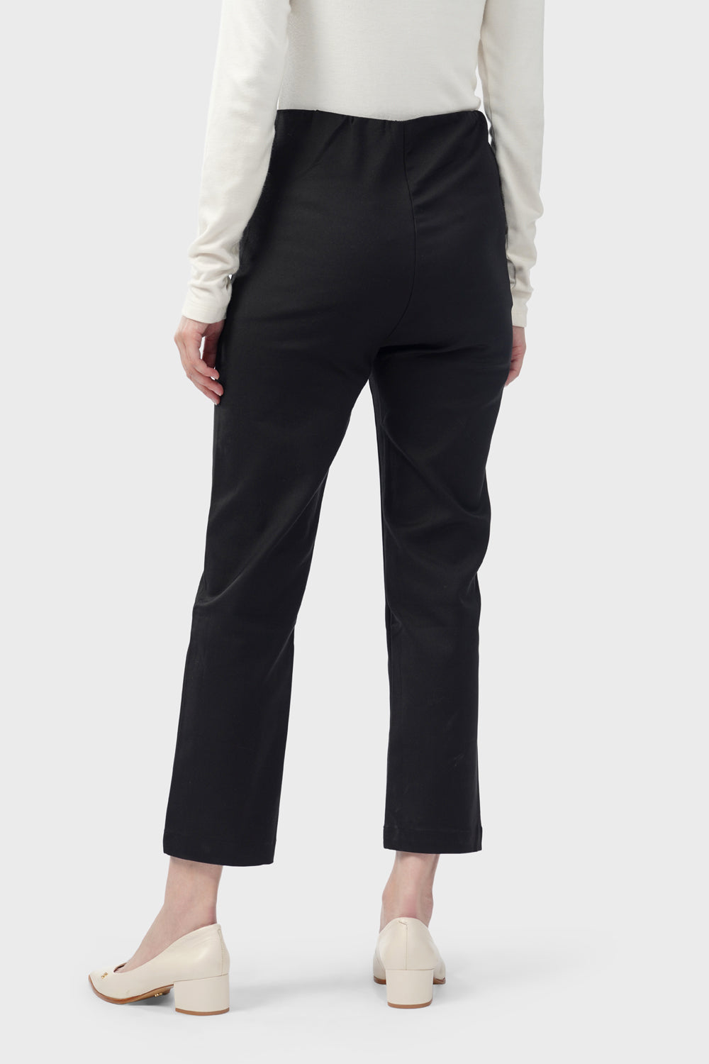 High Waist Ankle Pants - Black
