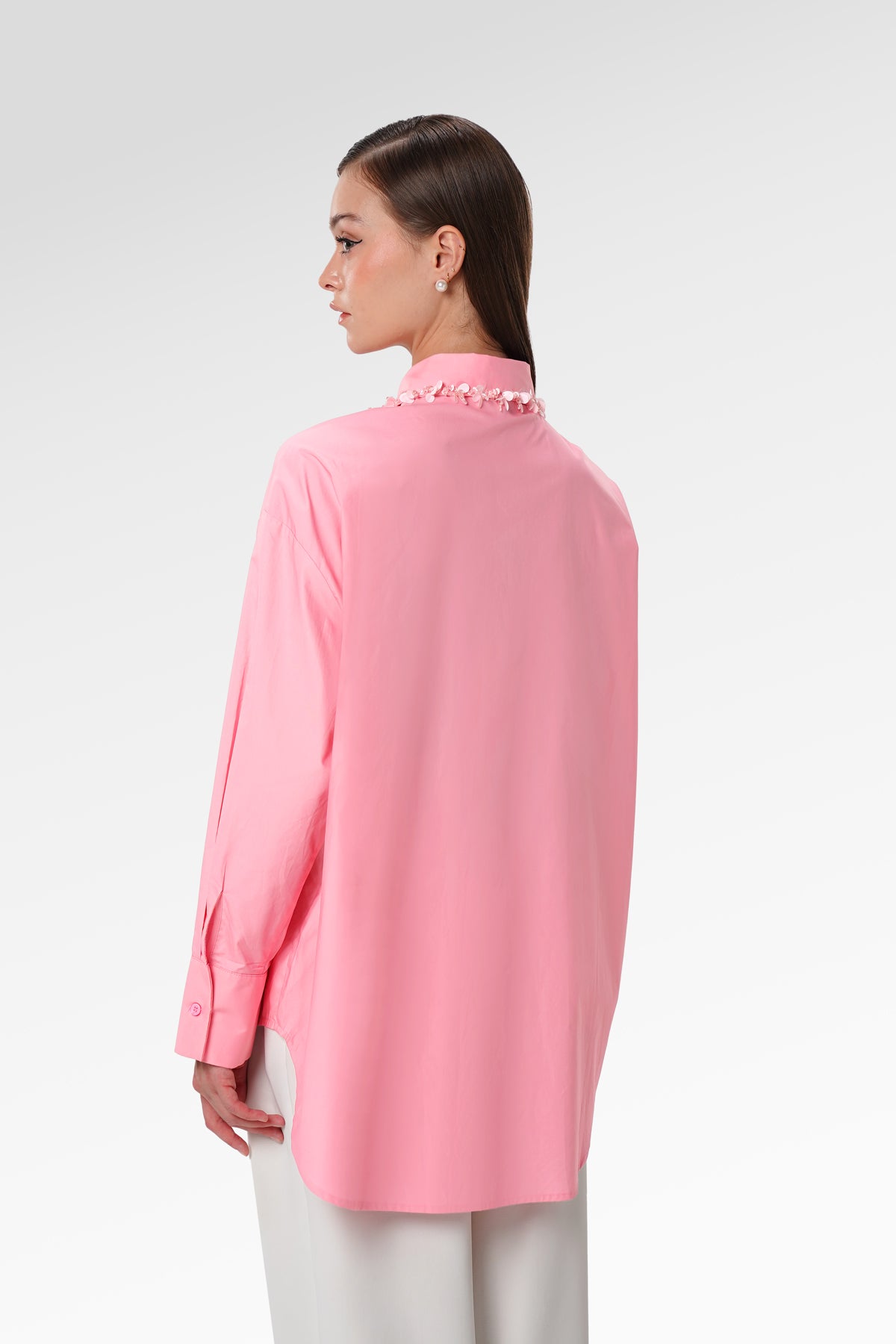 Issabel Embellished Shirt - Pink