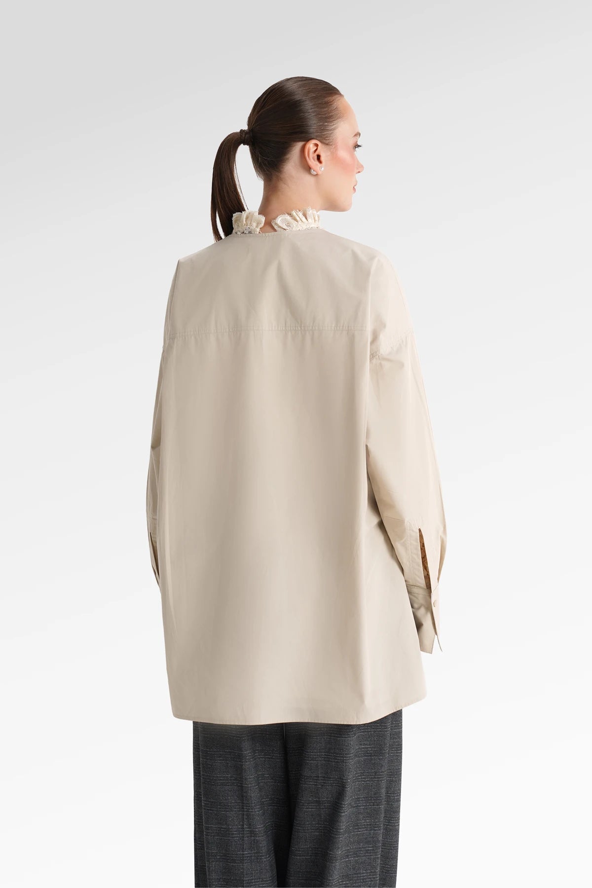 Jamie Overslag Shirt - Beige