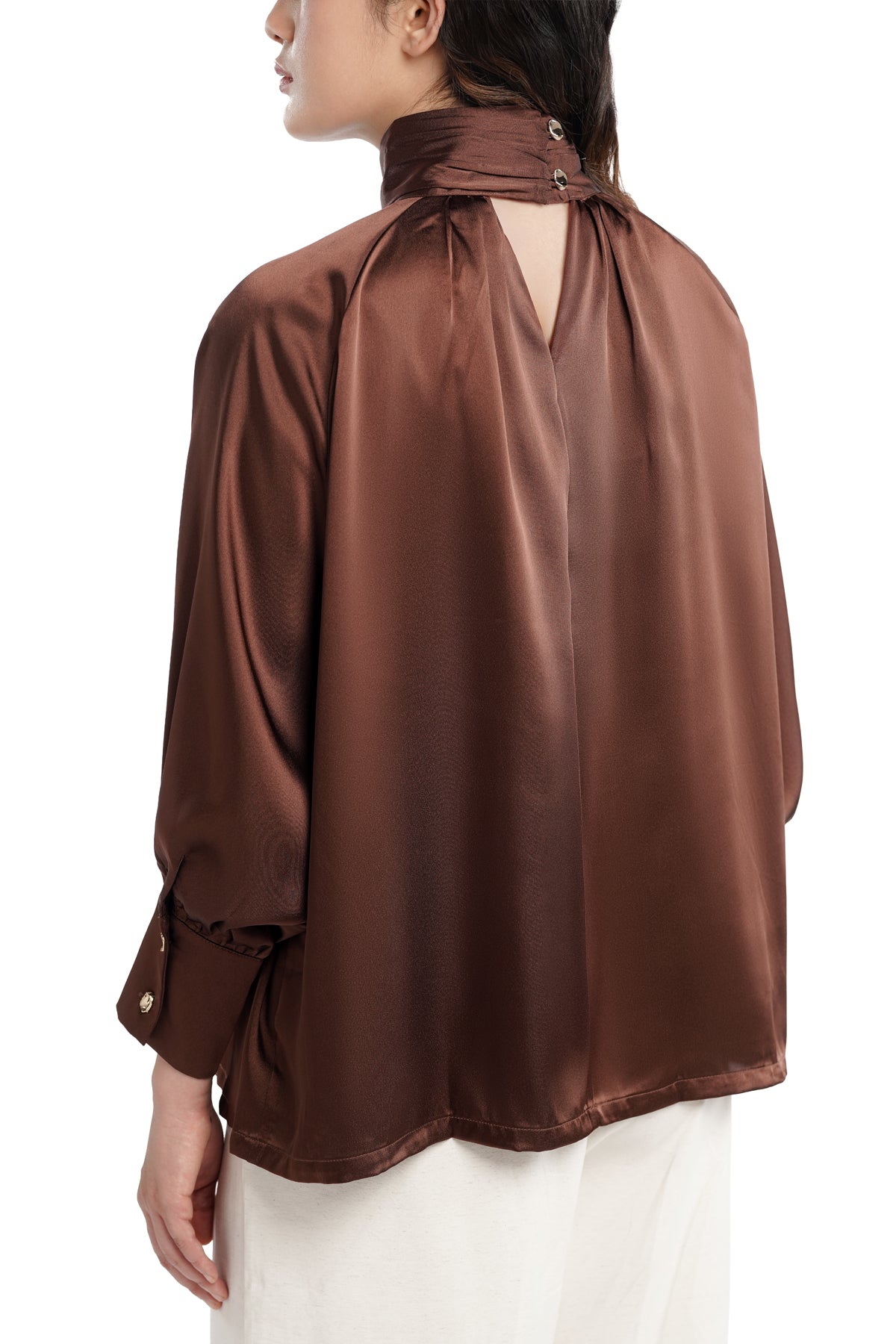 Jasmine Pleats Blouse - Toffee