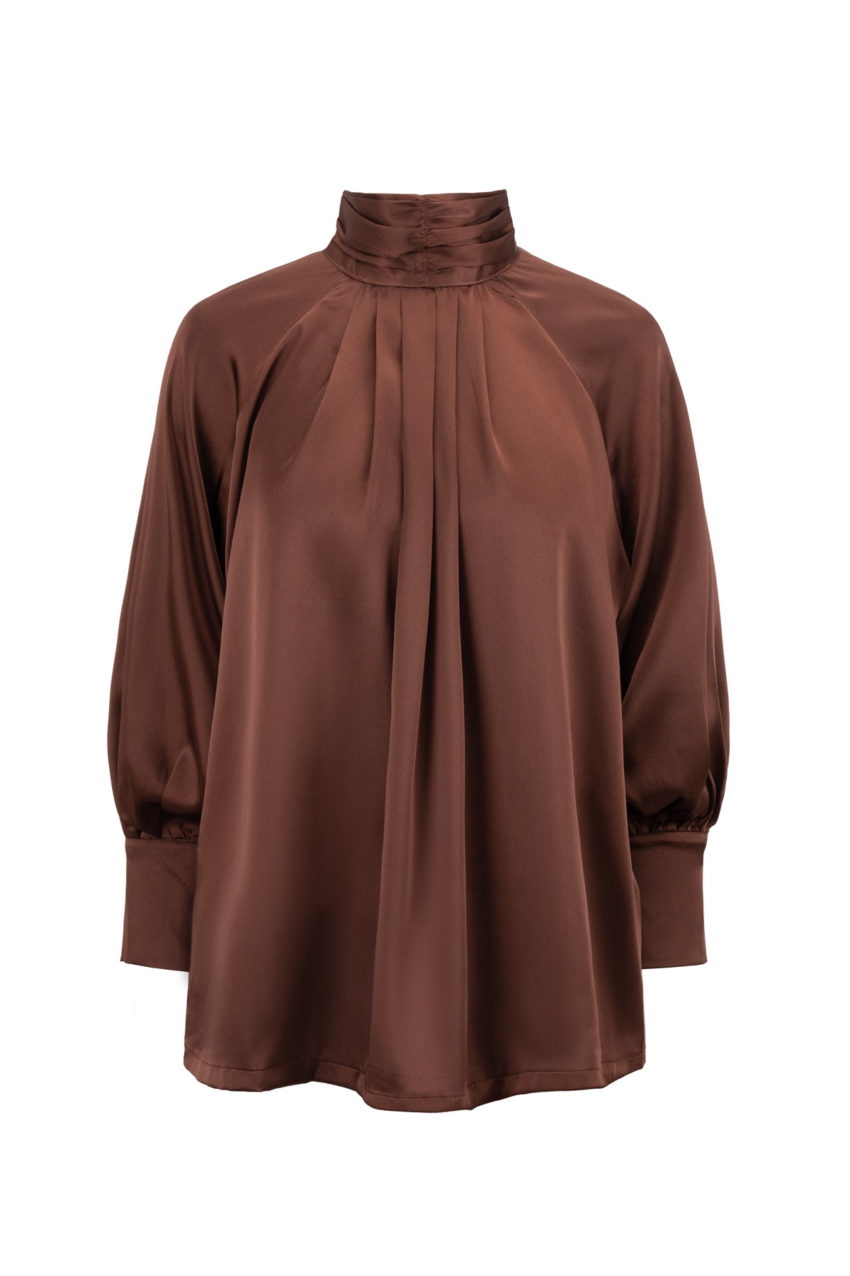 Jasmine Pleats Blouse - Toffee