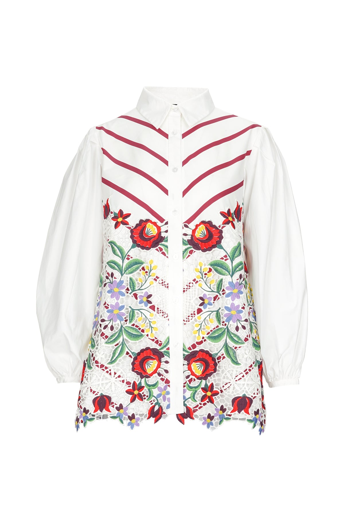Jazzy Lace Shirt - Blanc
