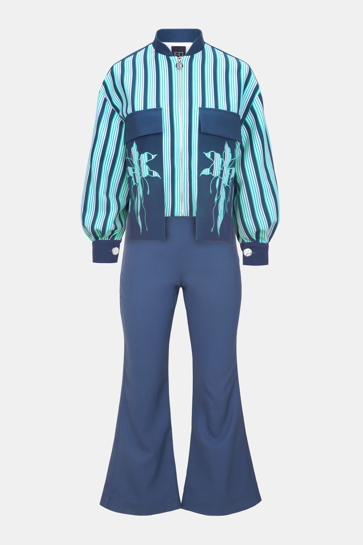 Jeniva Set Crop Jacket - Naval Blue