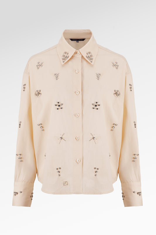 Jilian Beads Shirt - Beige