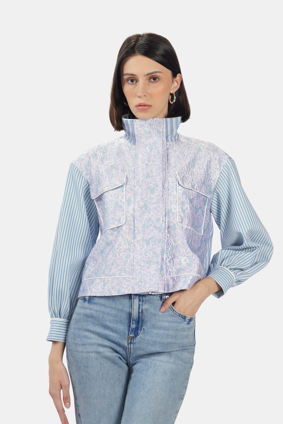 Kaatiya Crop Jacket - Brunnera Blue