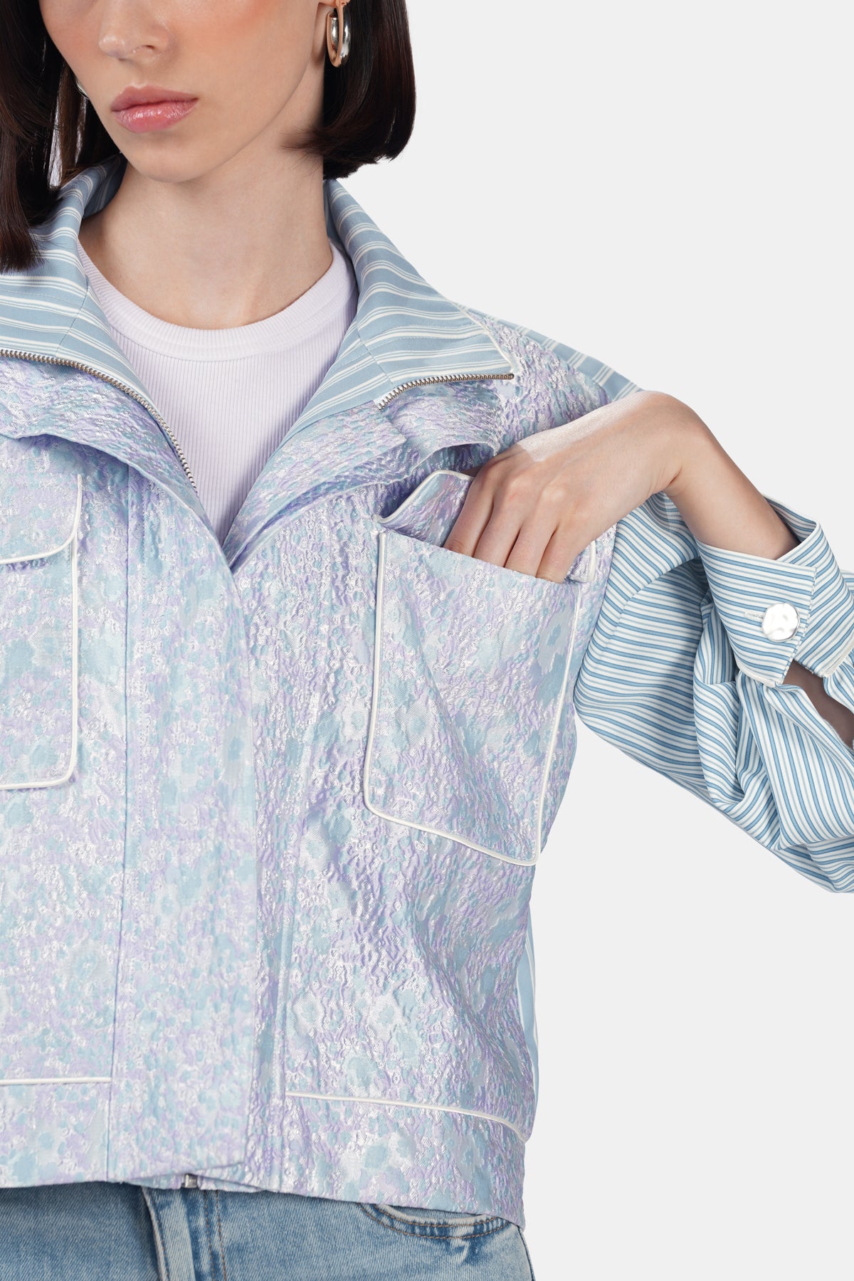 Kaatiya Crop Jacket - Brunnera Blue