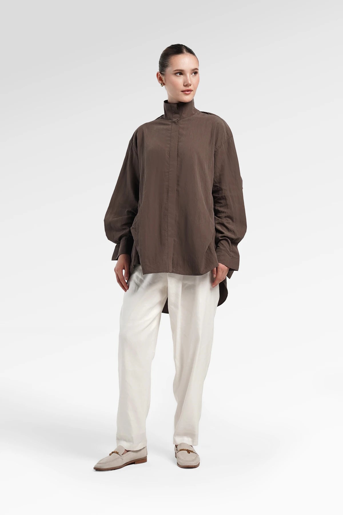 Karla Oversize Shirt - Brown