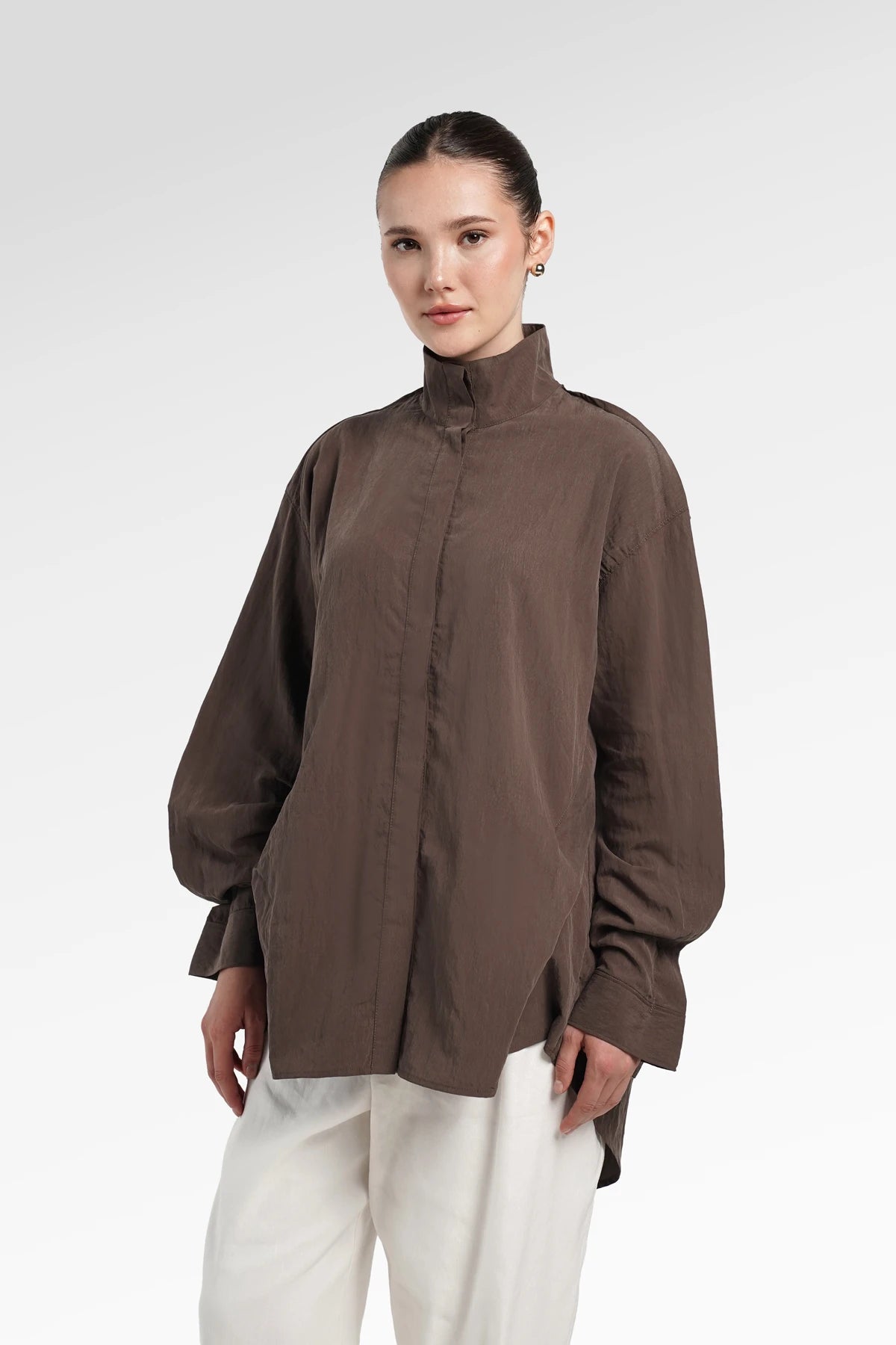 Karla Oversize Shirt - Brown