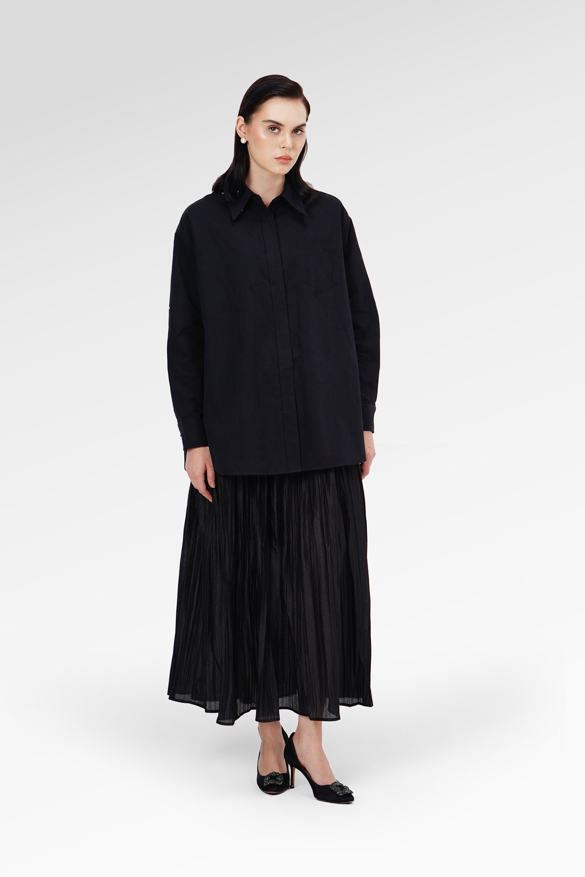 Katya Pleated Skirt - Black