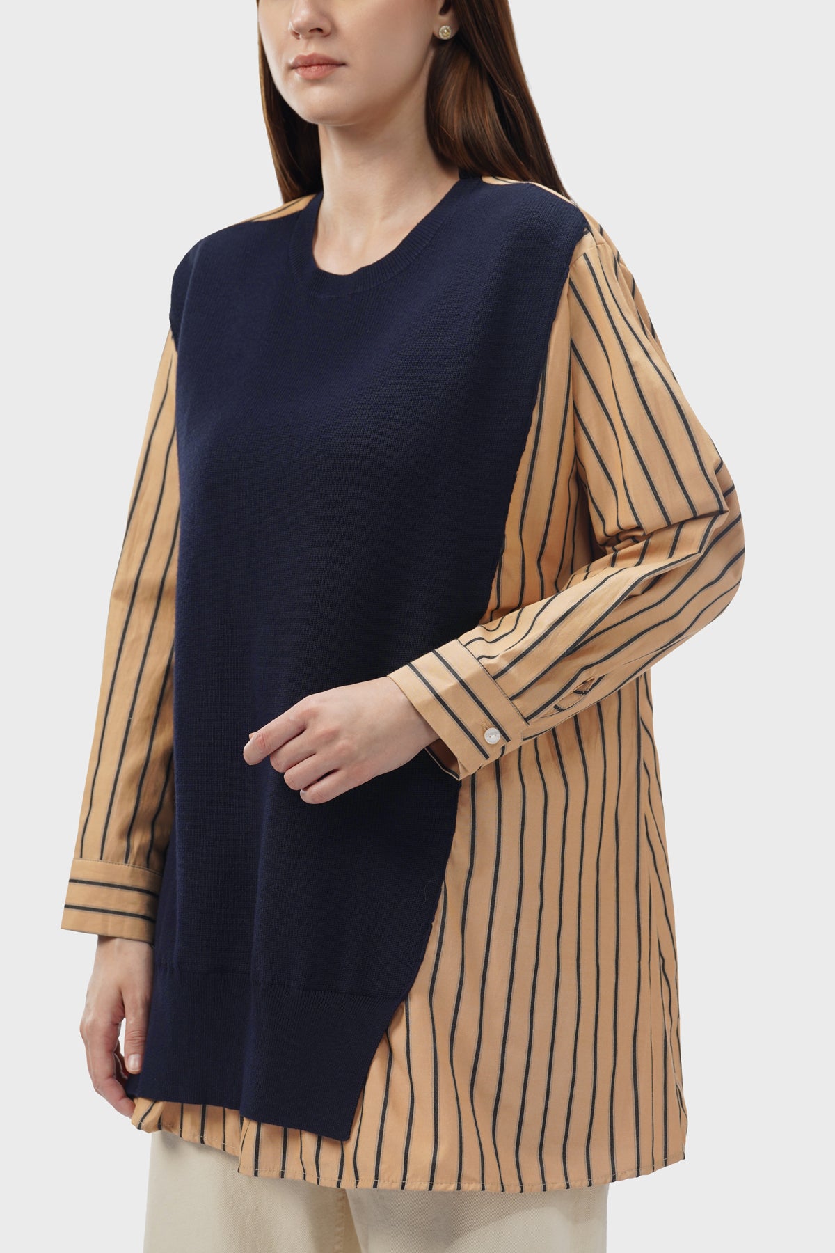 Kayleen Knit Blouse - Navy