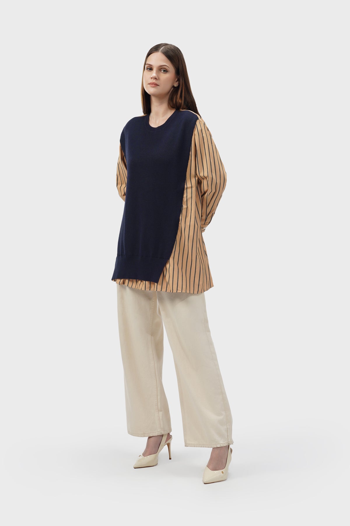 Kayleen Knit Blouse - Navy