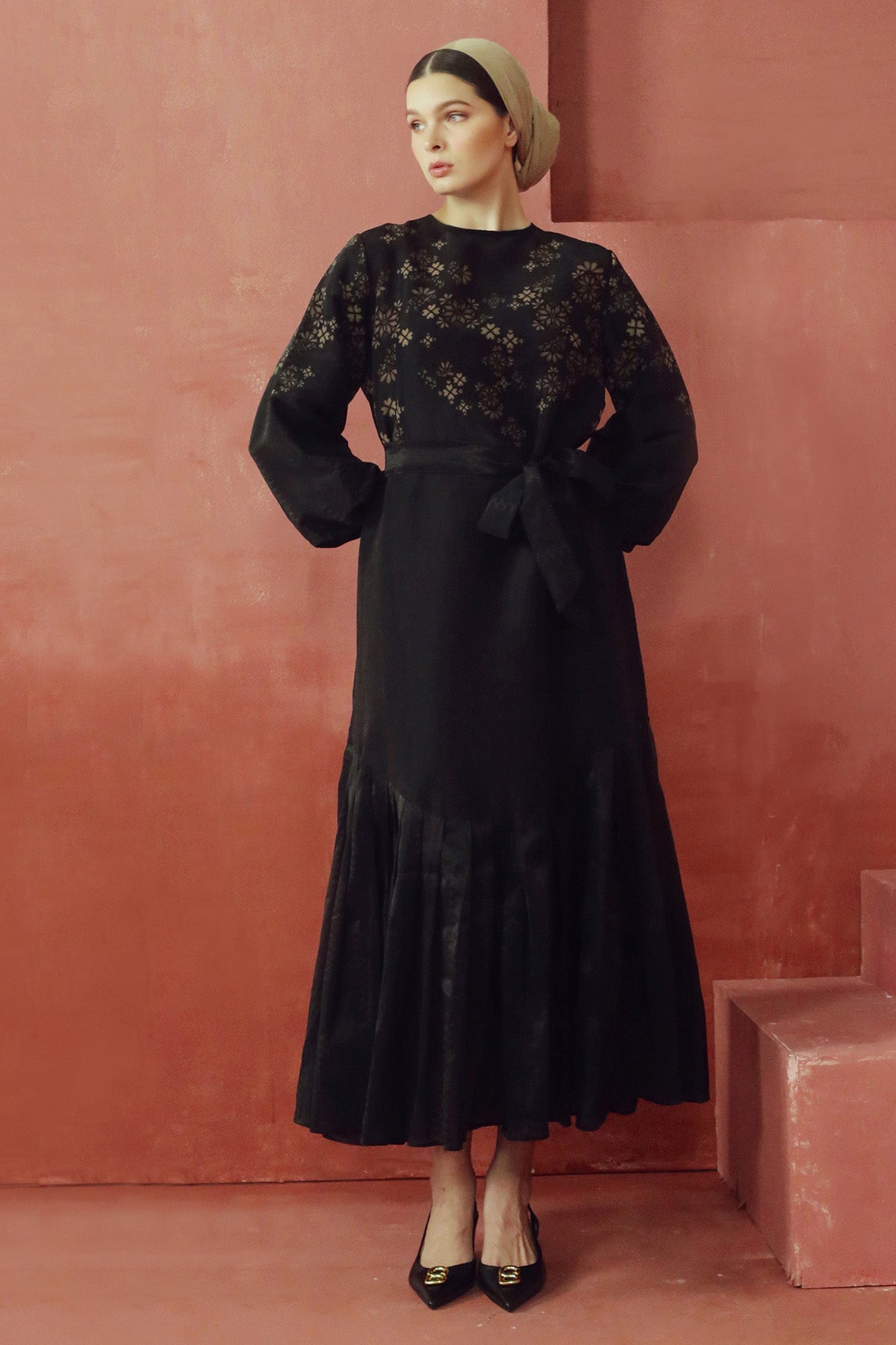 Khanum Ruffle Maxi Dress - Black