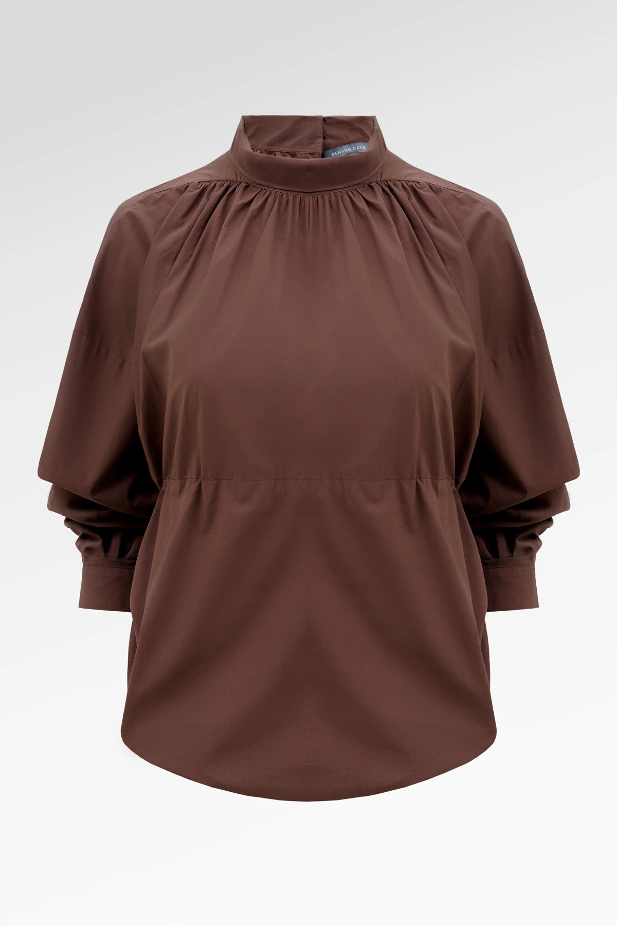 Kiana Drawstring Blouse - Brown